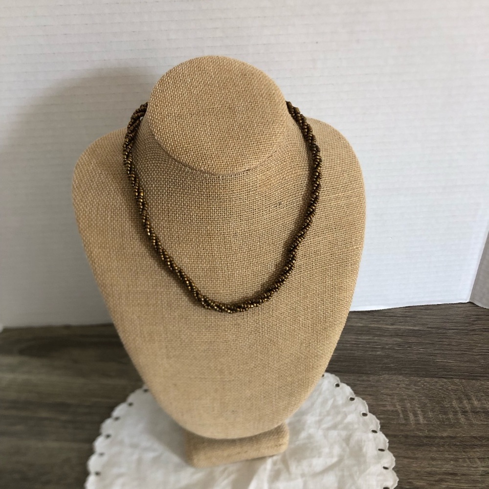 Vtg Seed Bead Rope Necklace